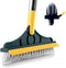 2 in 1 Cleaning Scrub Brush | Grout Brush with Long Handle | V-Shape Stiff Bristle Scrubber for Bathroom Cleaning