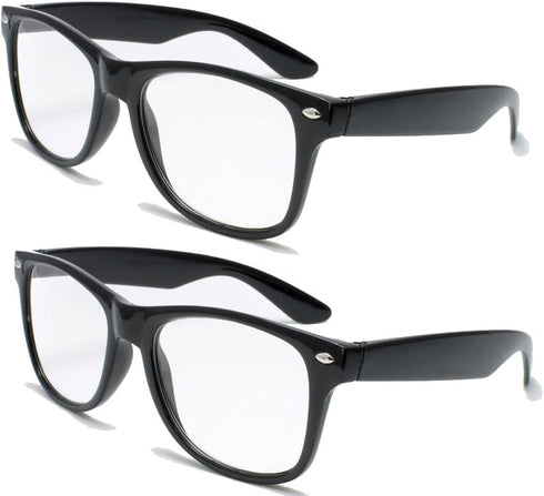 2 Pairs Reading Glasses - Comfortable Stylish Simple Readers (2 Black Pairs, 1.5x)
