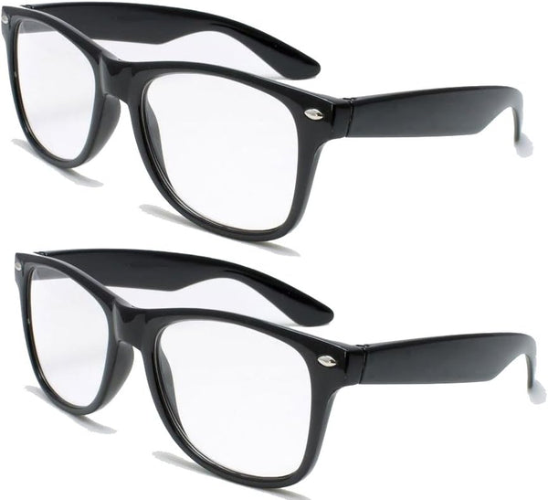 2 Pairs Reading Glasses - Comfortable Stylish Simple Readers (2 Black Pairs, 1.5x)