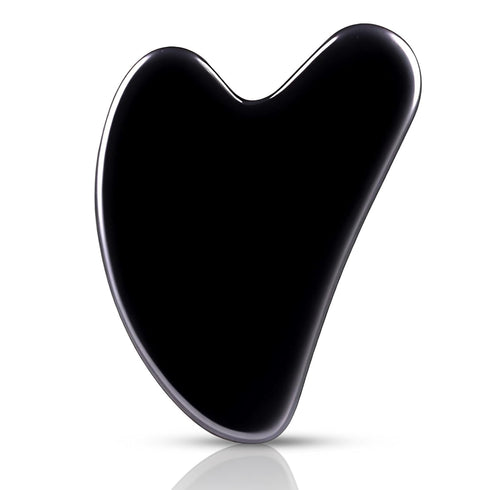 Gua Sha Facial Tools, Obsidian Gua Sha Tool for Face & Eye, Puffiness Reducing & Jawline Sculpting Stone for Skin Care