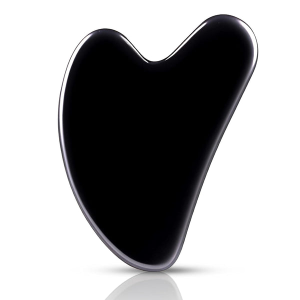 Gua Sha Facial Tools, Obsidian Gua Sha Tool for Face & Eye, Puffiness Reducing & Jawline Sculpting Stone for Skin Care