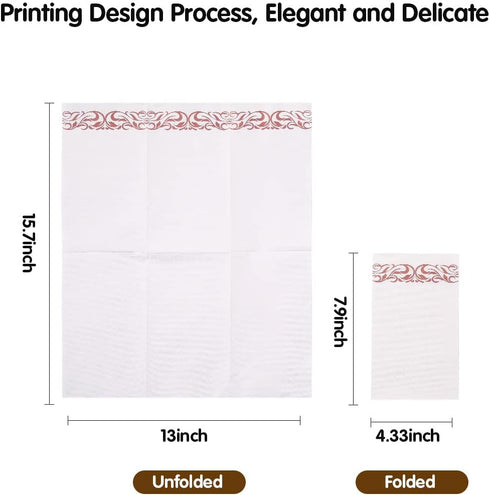 Vplus 400 Pack Disposable Paper Napkins, Premium Quality 3-ply Dinner Napkins, Soft Absorbent Wedding Napkins (Rose