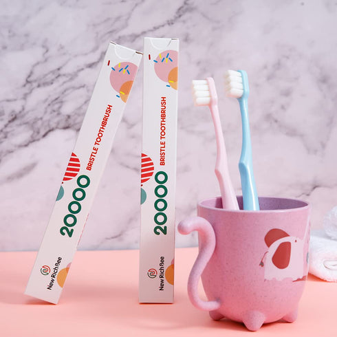 Upgrade Version 4 Pack Micro Nano Extra Soft Toothbrush for Adults, 20000 Soft Bristles for Sensitive Teeth