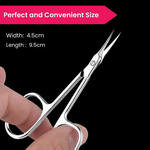 High Grade 440C Japanese Steel Cuticle Scissors, Precise Pointed Tip for Grooming, Matte Silver, Men & Women