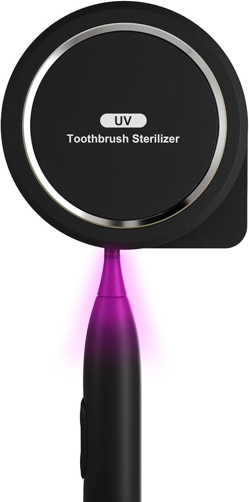 UV Toothbrush Sanitizer Holder, Portable Cleaner Case with Fan Drying, Rechargeable, Fits Most Electric & Manual