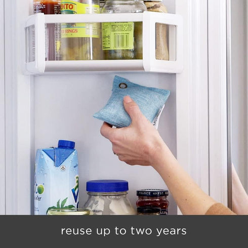 Moso Natural Refrigerator Deodorizer - 3 Pack Long-Lasting Bamboo Charcoal Fridge Odor Absorber