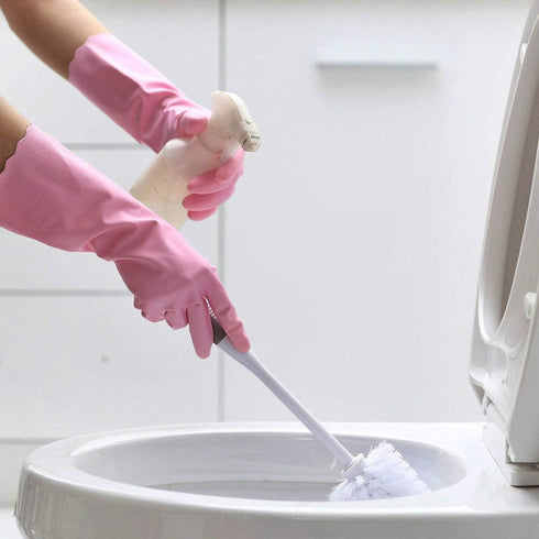 HSL Household Cleaning Gloves - Reusable Kitchen Dishwashing Gloves, Latex Free, Cotton Lining, Waterproof, Non-Slip
