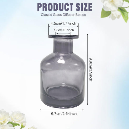 QUUPY 1PCS 150ml/5oz Sets Empty Refillable Glass Diffuser Bottle Exquisite Essential Oils Container for DIY Replacement