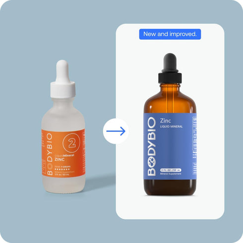 BodyBio Ionic Liquid Zinc Drops 2 oz | Immune Health & Cell Repair | Concentrated Liquid Zinc Supplement