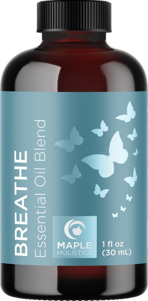 Set Maple Holistics Essential Oils - Relax Breathe and Defend Purifying and Relaxing Essential Oils for Diffusers