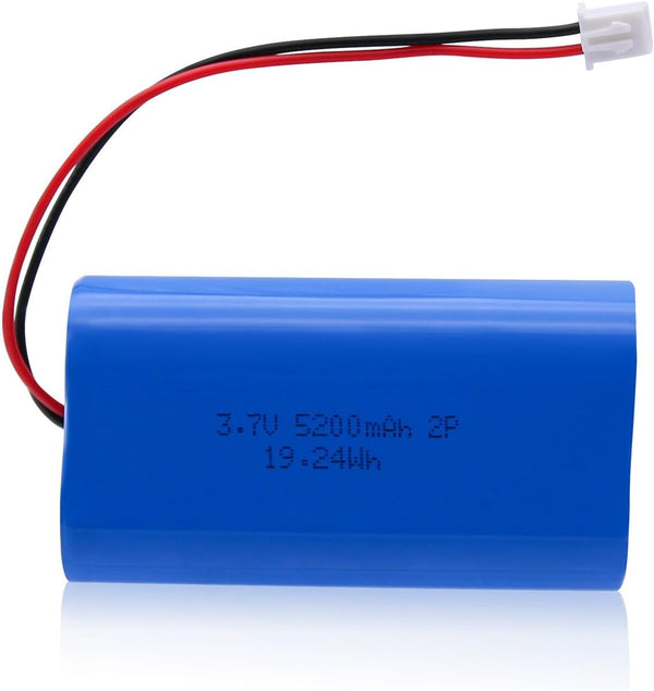 3.7V Lithium Batteries 5200mAh Rechargeable Battery Pack, Lithium Ion Batteries with XH2.54mm Connector for DIY