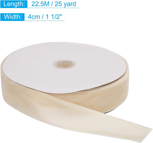 MECCANIXITY Velvet Ribbon 1 1/2 Inch x 25 Yard Single Face Spool Silky Velvet Fabric for Bouquets DIY Crafts Gift Wrapping Wedding Party Cream by MECCANIXITY