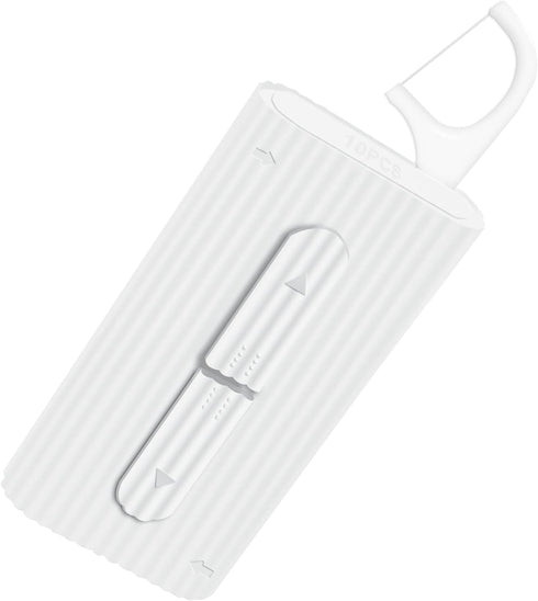 White Dental Floss Portable Case, 10 Picks Adult Floss in Box, Perfect for Travel and Oral Care