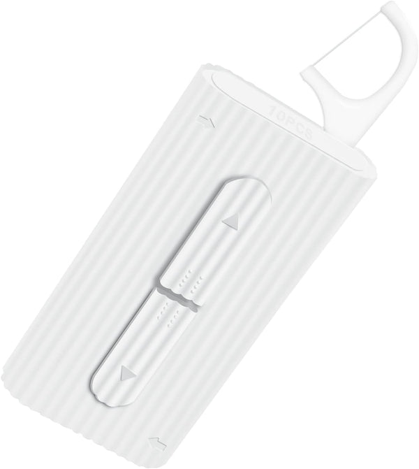 White Dental Floss Portable Case, 10 Picks Adult Floss in Box, Perfect for Travel and Oral Care