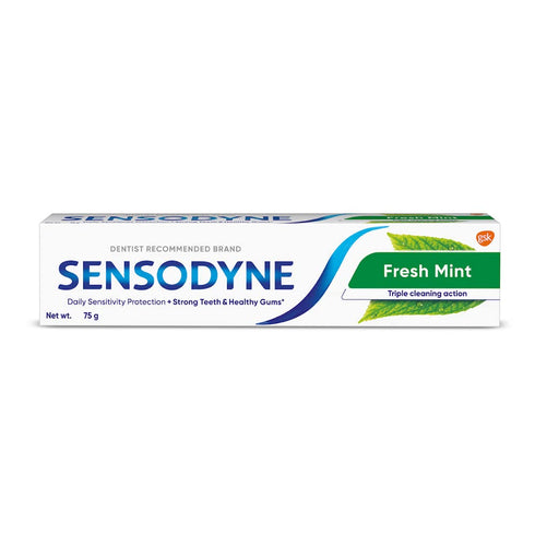 Sensodyne Fresh Mint Toothpaste, 75g, for Sensitive Teeth and Fresh Breath, Pack of 1