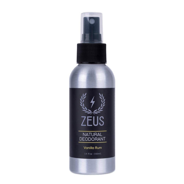 ZEUS Natural Body Deodorant Spray for Men - Aluminum-Free, Vegan-Friendly with Safflower Oil, Vanilla Rum