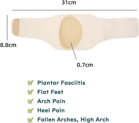 Arch Support Sleeves, Adjustable Orthotic Wrap Compression Brace with Gel Pad for Flat Feet & Plantar Fasciitis Pain