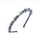 Urieo Thin Rhinestone Headband, Bling Crystal Hairband, Vintage Parties Hair Accessory for Women (Blue)