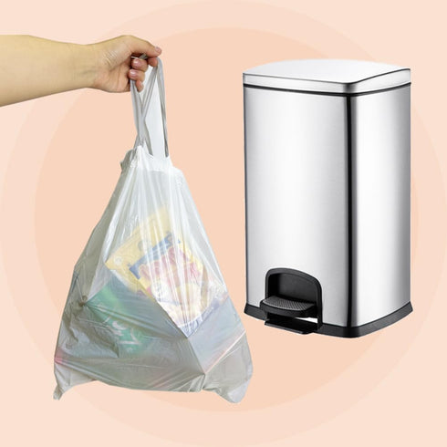 13 Gallon Tall Kitchen Garbage Bags, Drawstring Trash Bag, White, 52 Count, Large Recycling Compactor Plastic Bulk