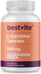 BESTVITE L-Carnitine Tartrate 500mg per Capsule, 120 Capsules, Non-GMO, Gluten Free