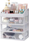 Makeup Organizer with 3 Drawers, Plastic Storage for Vanity, Large Capacity Cosmetic Display Cases for Skin Care