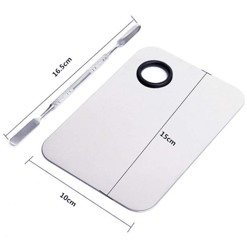 Professional Stainless Steel Cosmetic Makeup Palette, Mixing Spatula Tool, Beauty Salon Color Cream Palette