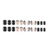 Press on Nails Short Square Black French Fake Nails, 24 Pcs Full Cover with Designs for Women and Girls.