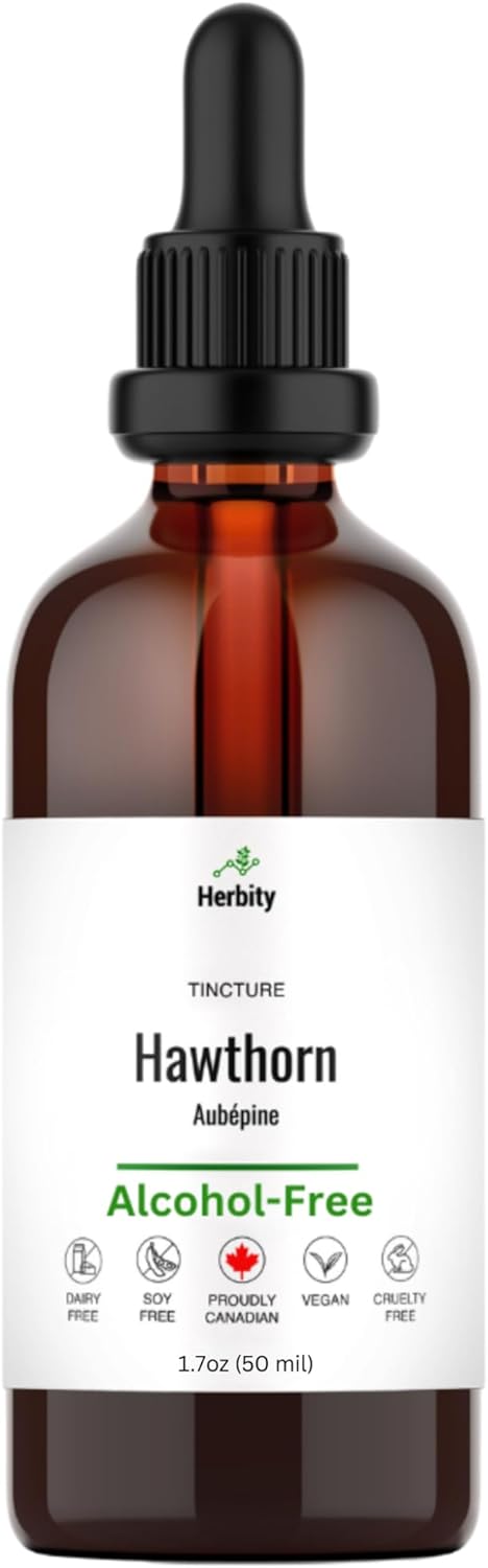 Herbity Hawthorn Berry Herbal Tincture Liquid Extract, Hand Crafted Natural Medicine Remedies Herb