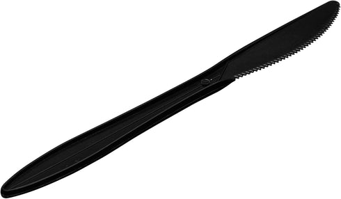 1,000 Plastic Disposable Knives Bulk Black Medium Weight Disposable Plastic Cutlery Knife