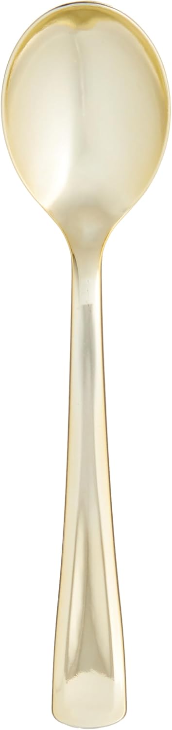 Dynasty Collection Gold Plastic Spoons - 20 Count - Stunning Design for Weddings, Birthdays & Special Occasions