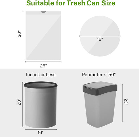 15 Gallon Tall Kitchen Trash Bags, 1.2 Mil Thick White Garbage Bag, 45 Count