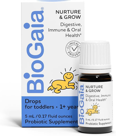 BioGaia Nurture & Grow Toddler Probiotic, 25-Day Supply, Liquid Probiotic for Kids, Digestive & Immune Support