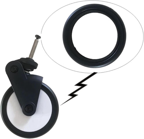 Yingluno Black(10PCS) Baby Walker Wheels Replacement Upgraded Baby Strollers Rubber Replacement Front/Back Accessories