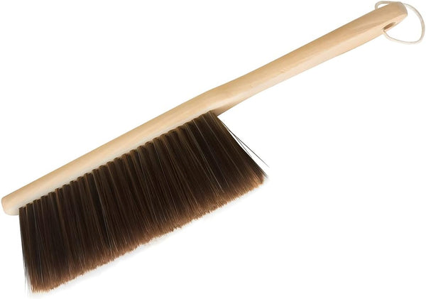Wooden Handle Broom Cleaning Brush, 14" Soft Bristle Brush for Home Cleaning Dust, Sofa, Clothes, and Furniture