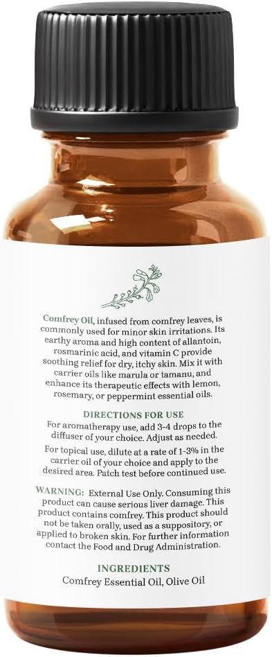 Comfrey Essential Oil by Essential Delights, 1oz Premium Grade Oil for Aromatherapy, Soaps, & Candles