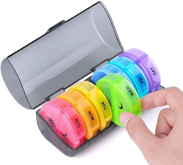 INKULTURE Portable Medicine Organizer Box Tablets Container Case Travel Pill Box For 07