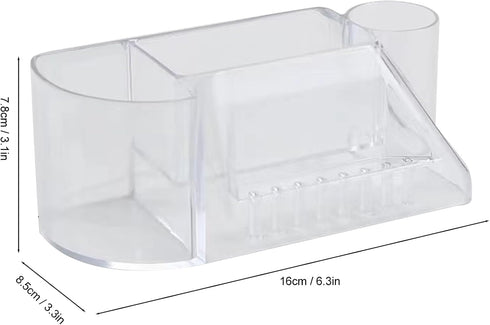 HURRISE Transparent Nail Drill Grinding Bit Organizer, Large Capacity Holder Storage Case for Manicure Tools