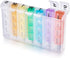Organizer,28 7 Pill Compartments Portable Travel Pill Organizer Medicine Box Day Pill Box Vitamin Case Moisture-Proof
