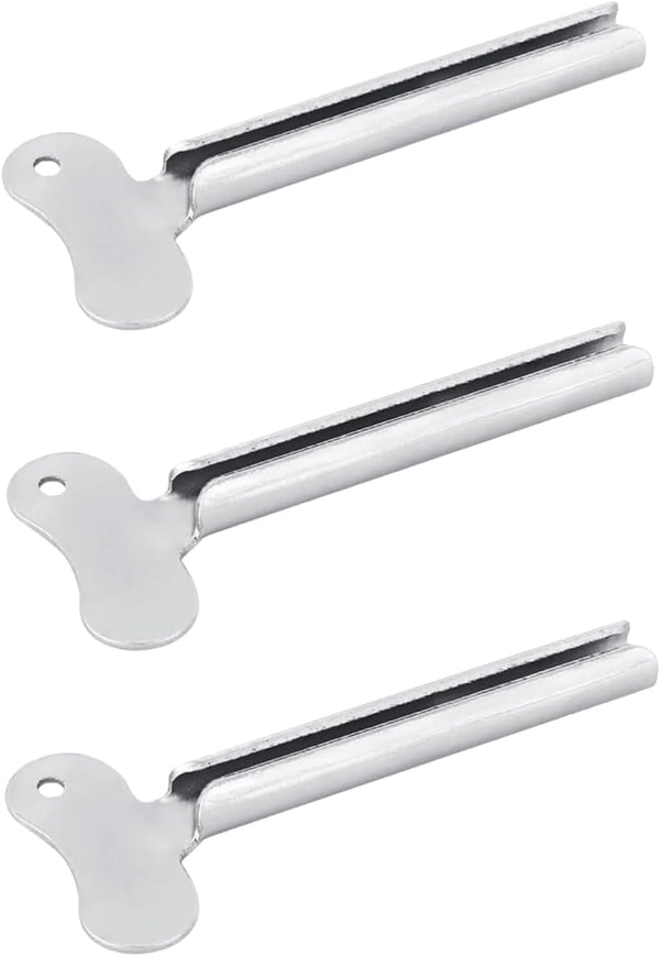ZLmoue 3 Pcs Silvery Metal Tube Squeezer Keys, Toothpaste Metal Hair Dye Color