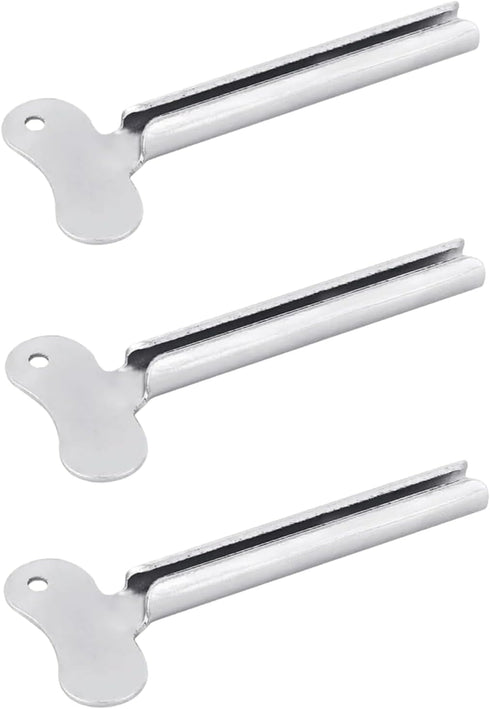 JIANSHUILIAN 3 Pcs Silvery Metal Tube Squeezer Keys, Toothpaste Metal Hair Dye Color