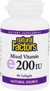 Natural Factors Vitamin E Mixed 200 IU, 90 Soft Gels, Antioxidant Support for Cellular Integrity