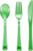 Pocoxll 150 Pack Green Plastic Silverware Set, Disposable Cutlery, Heavy Duty Flatware Set,