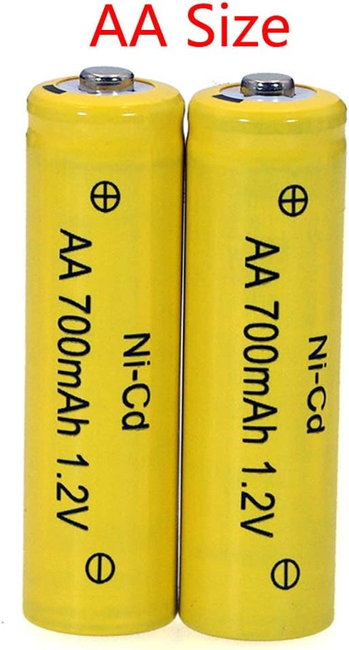 12 Packs AA Garden Ni-Cd Batteries 1.2V 700mAh - Rechargeable for Solar Lights, Landscape Lighting