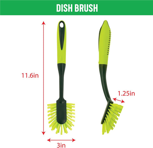 Pine-Sol Set 2 Scrub Brush - Long Handle Cleaning Brushes with Heavy Duty Bristles and Comfort Grip - Scrubbers