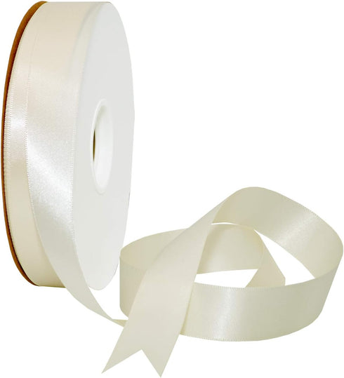 Double Face Satin Ribbon 7/8" X 50 YD Bridal White by Morex for Gift Wrapping and Crafts