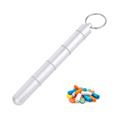 Pill Box - Aluminum Alloy Waterproof Daily Small Organizer for Outdoor Travel, Keychain Holder (5 Cases)