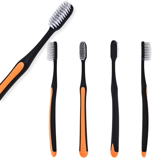 ADA Activated Charcoal Toothbrush 5 Pack, Extra Soft Ultrafine Bamboo Bristles, Natural Whitening, Multicolor