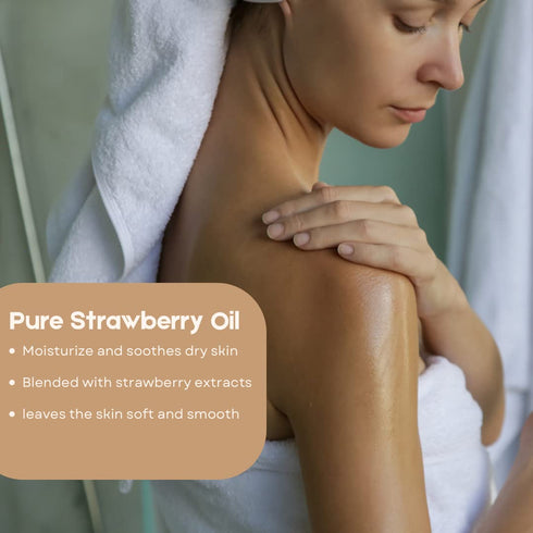 Strawberry Body Oil - Natural Hydrating & Deep Moisturizing for Women, 4 fl. oz