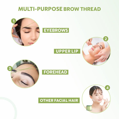 MINA Organic Cotton Thread - 1 Spool X 300m for Precise Eyebrow Shaping, Ideal for Salon and Home Use