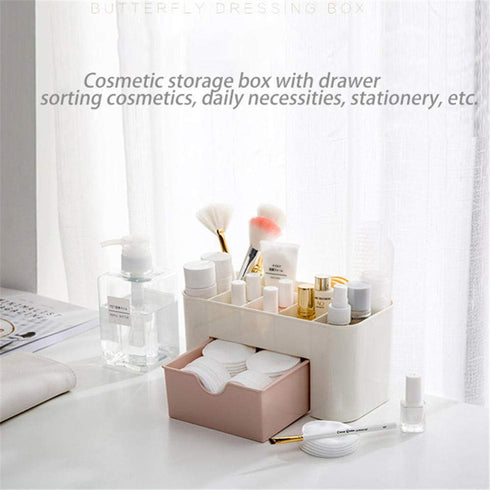 Makeup Organizer, Cosmetic Organizer/Box for Bathroom, Space-Saving Storage Box for Makeup Brush Organizer